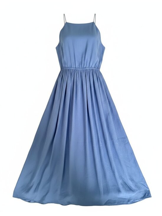Wilfred Dresses & Skirts - Wilfred Le Fou Aritzia Blue Spaghetti Strap Midi Dress Size 8